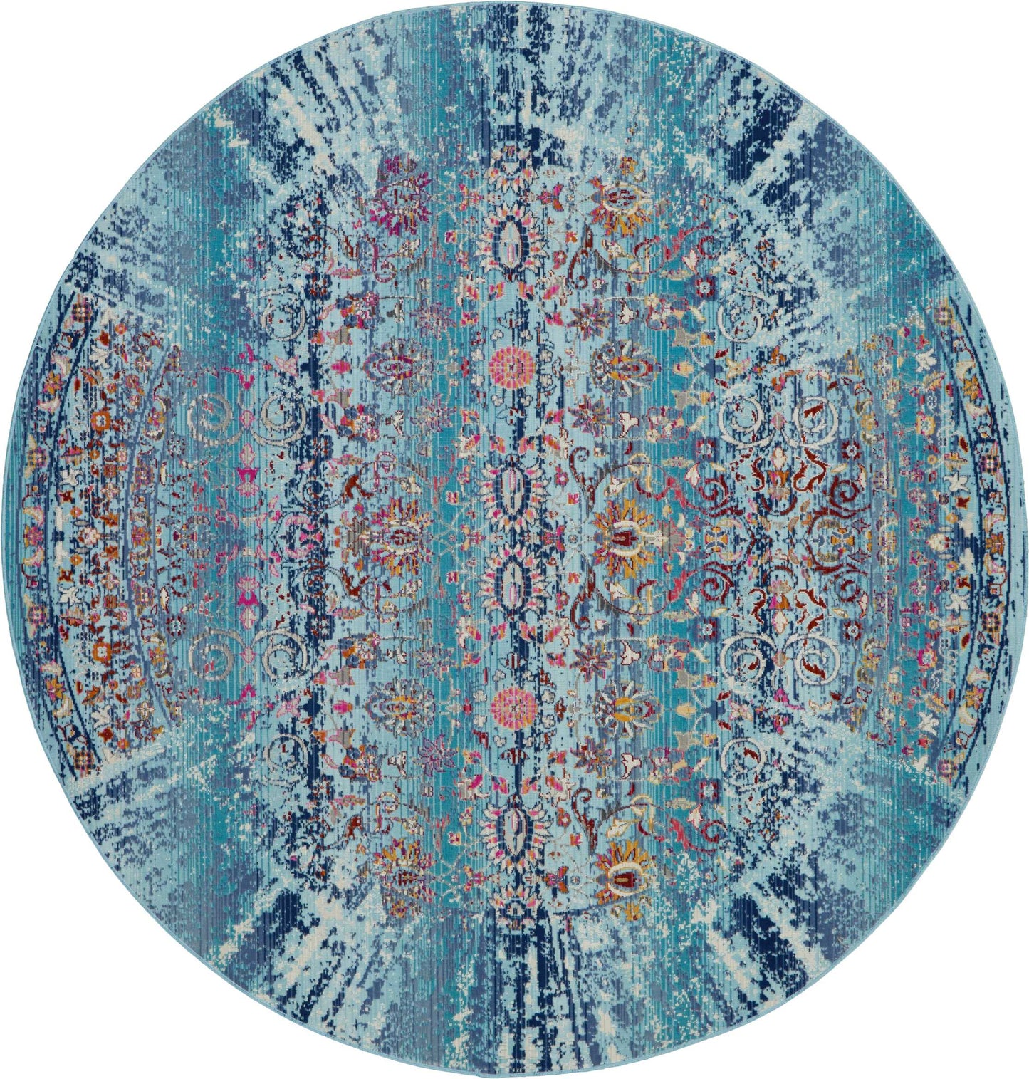 Nourison Home Vintage Kashan VKA02 Blue Traditional Power-loomed Rug