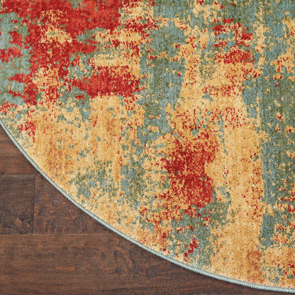 Nourison Home Somerset  Teal Multicolor  Contemporary