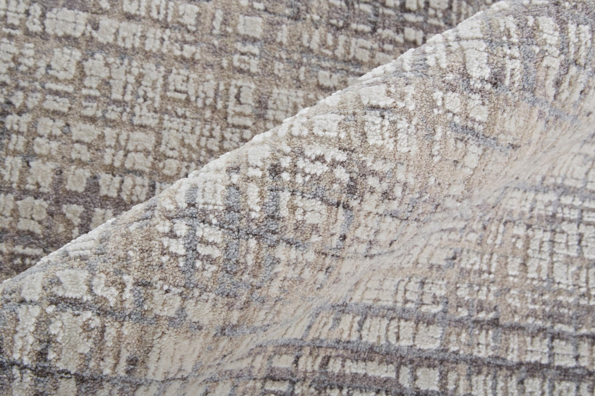 Feizy Lennon 39G4F Gray Beige Transitional/Casual/Industrial Machine Woven Rug - Rugs - Feizy - Atlanta Designer Rugs