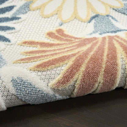 Nourison Home Aloha  Ivory Rose  Contemporary