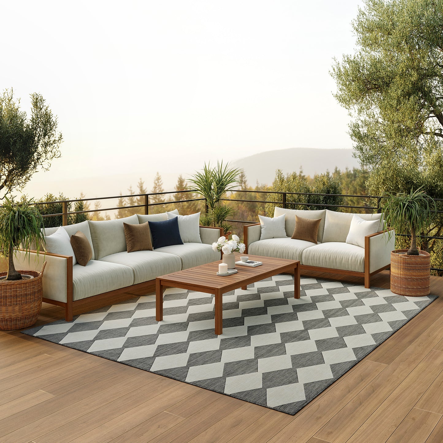 Nourison Home Positano  Charcoal  Contemporary