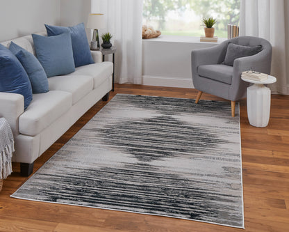 Feizy Micah 39LRF Black Silver Modern/Scandinavian/Farmhouse Machine Woven Rug - Rugs - Feizy - Atlanta Designer Rugs