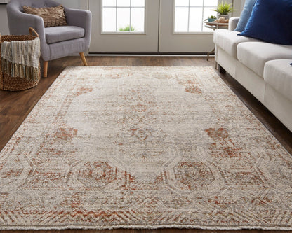 Feizy Kaia 39GKF Gray Rust Transitional/Casual/Vintage Machine Woven Rug - Rugs - Feizy - Atlanta Designer Rugs