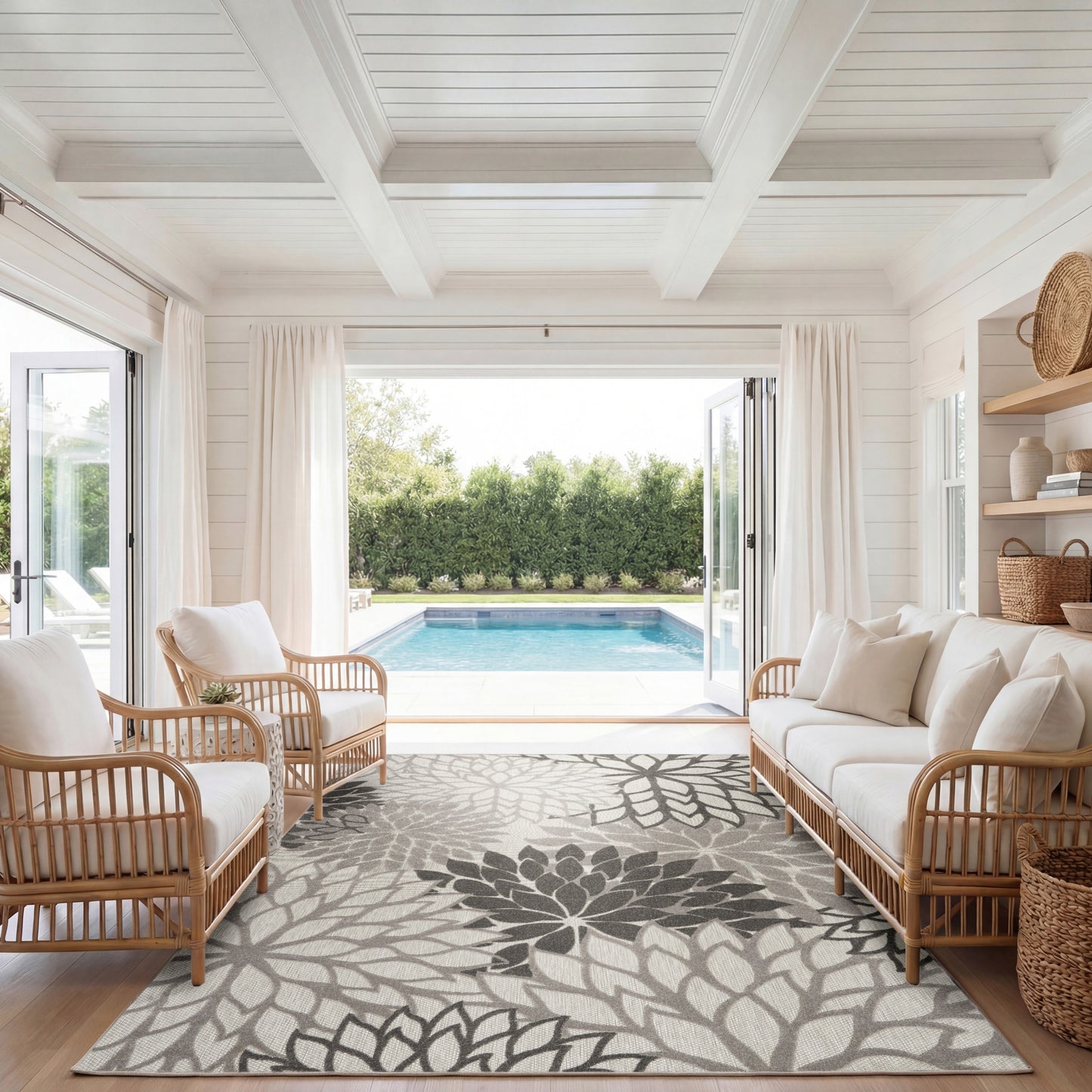 Nourison Home Aloha  Silver Grey  Contemporary