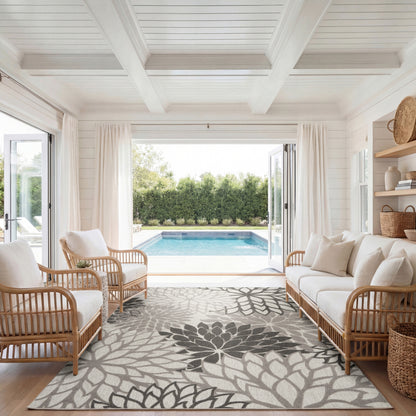 Nourison Home Aloha  Silver Grey  Contemporary