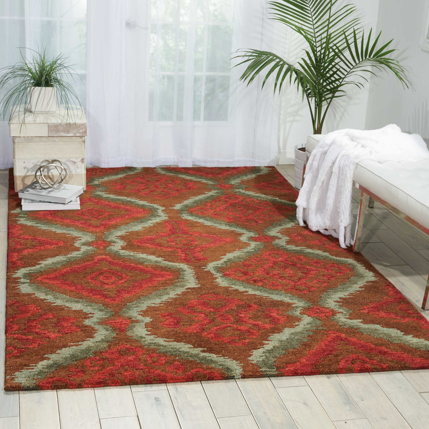 Nourison Home Tahoe  Brown Red  Contemporary