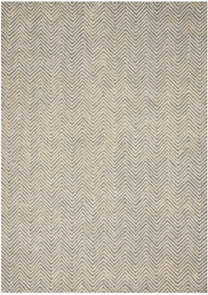 Nourison Home Deco Mod DEC03 Light Blue Ivory Transitional Tufted Rug