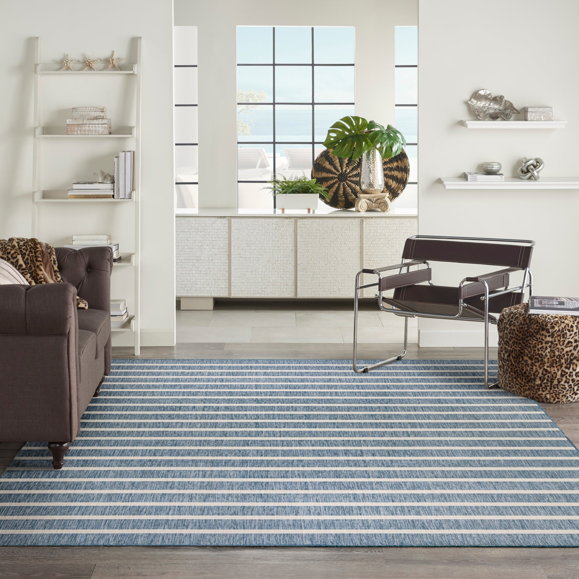 Nourison Home Positano  Navy Ivory  Contemporary