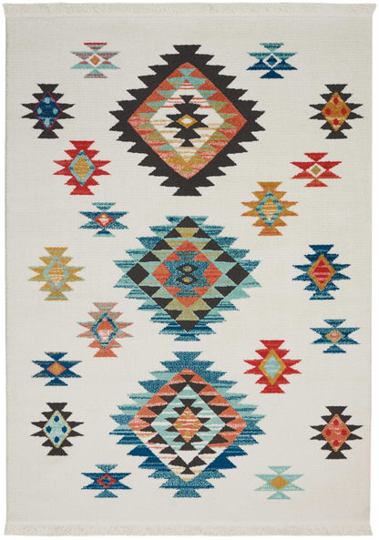 Nourison Home South Western NAV07 White Transitional Power-loomed Rug