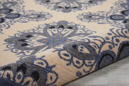 Nourison Home Caribbean  Ivory Blue  Transitional
