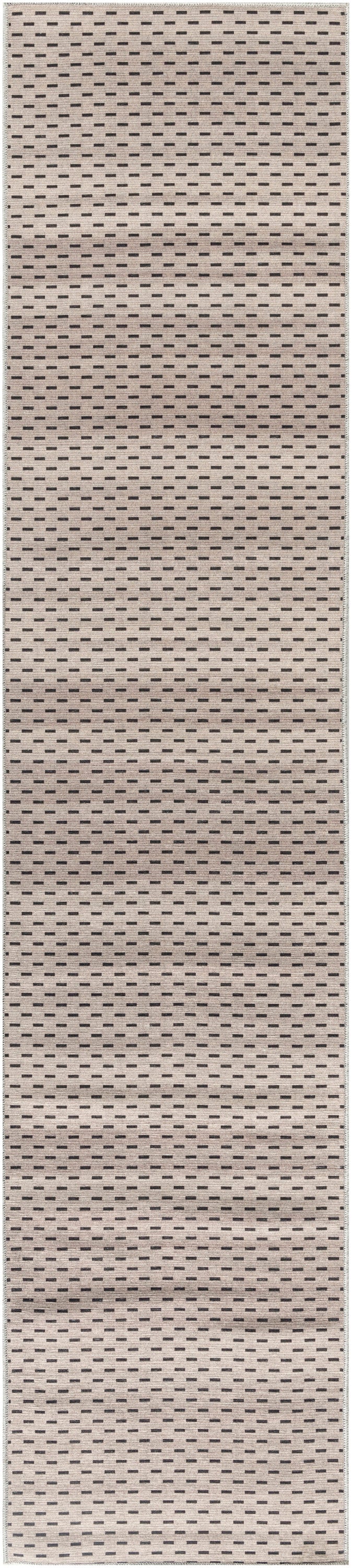 Nourison Home Nourison Washables NWB12 Cream Black Contemporary Power-loomed Rug