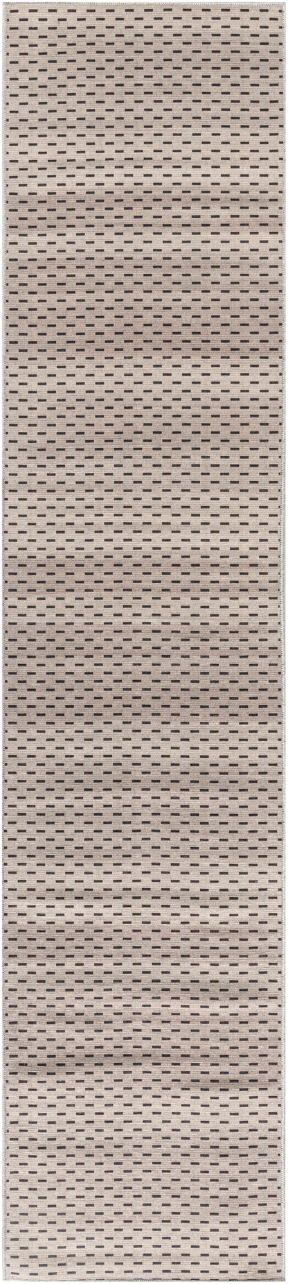 Nourison Home Nourison Washables NWB12 Cream Black Contemporary Power-loomed Rug