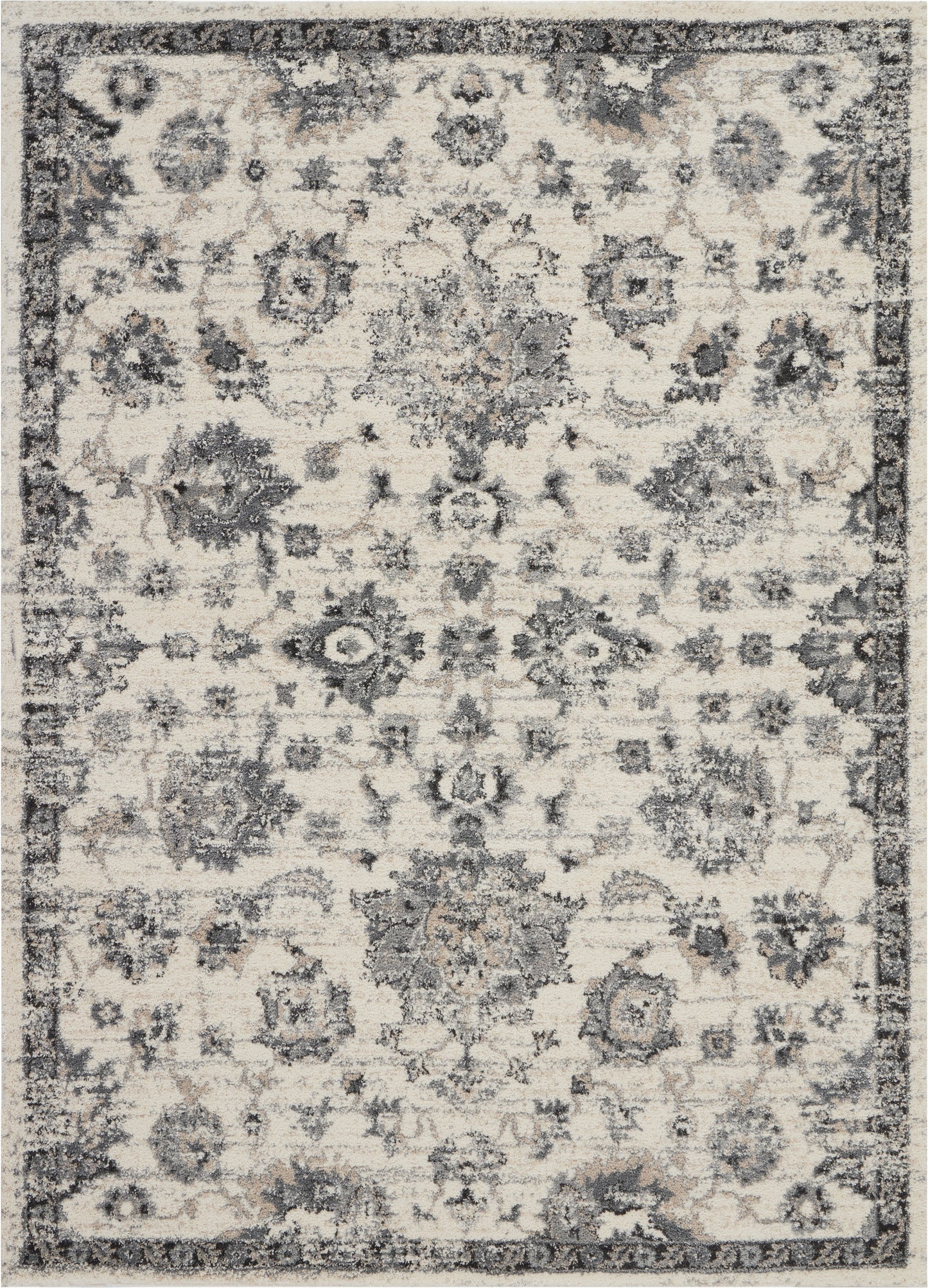 Nourison Home Fusion FSS15 Cream Grey Traditional Power-loomed Rug