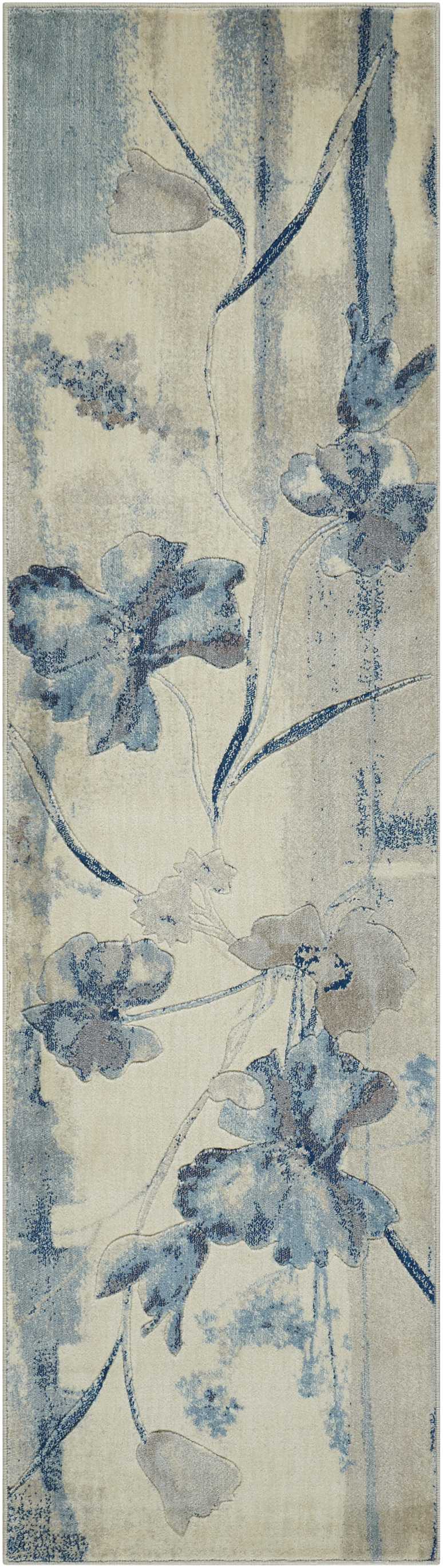 Nourison Home Somerset ST18 Ivory Blue Contemporary Power-loomed Rug