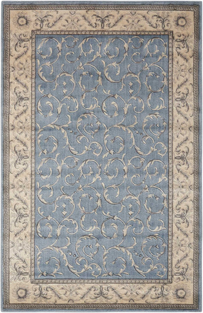Nourison Home Somerset ST02 Light Blue Traditional Power-loomed Rug