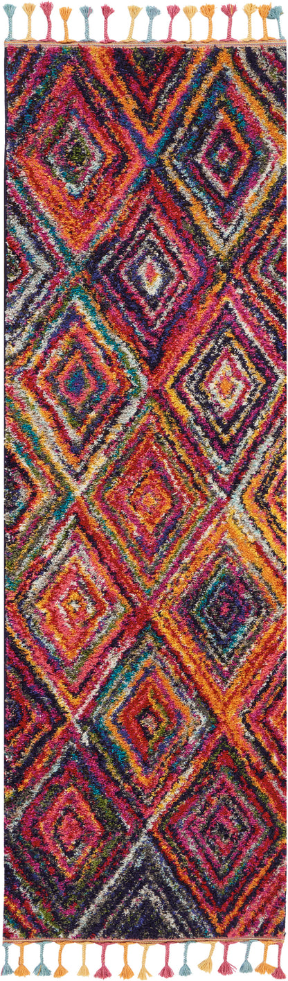 Nourison Home Nomad  Red Multicolor  Transitional