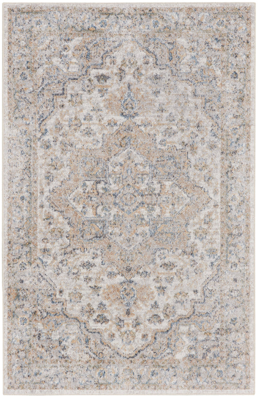 Nourison Home Astra Machine Washable ASW12 Silver Grey Traditional Machinemade Rug