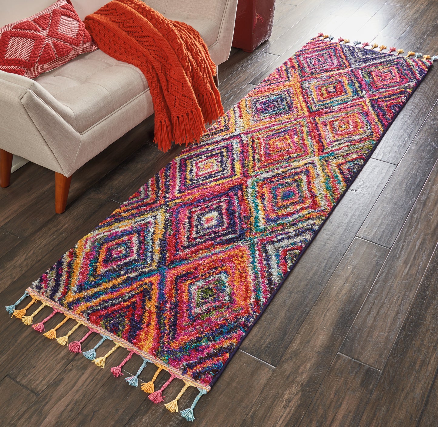 Nourison Home Nomad  Red Multicolor  Transitional