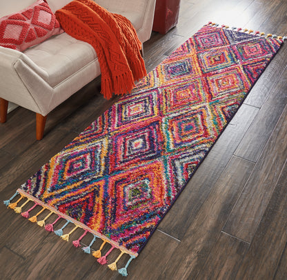 Nourison Home Nomad  Red Multicolor  Transitional