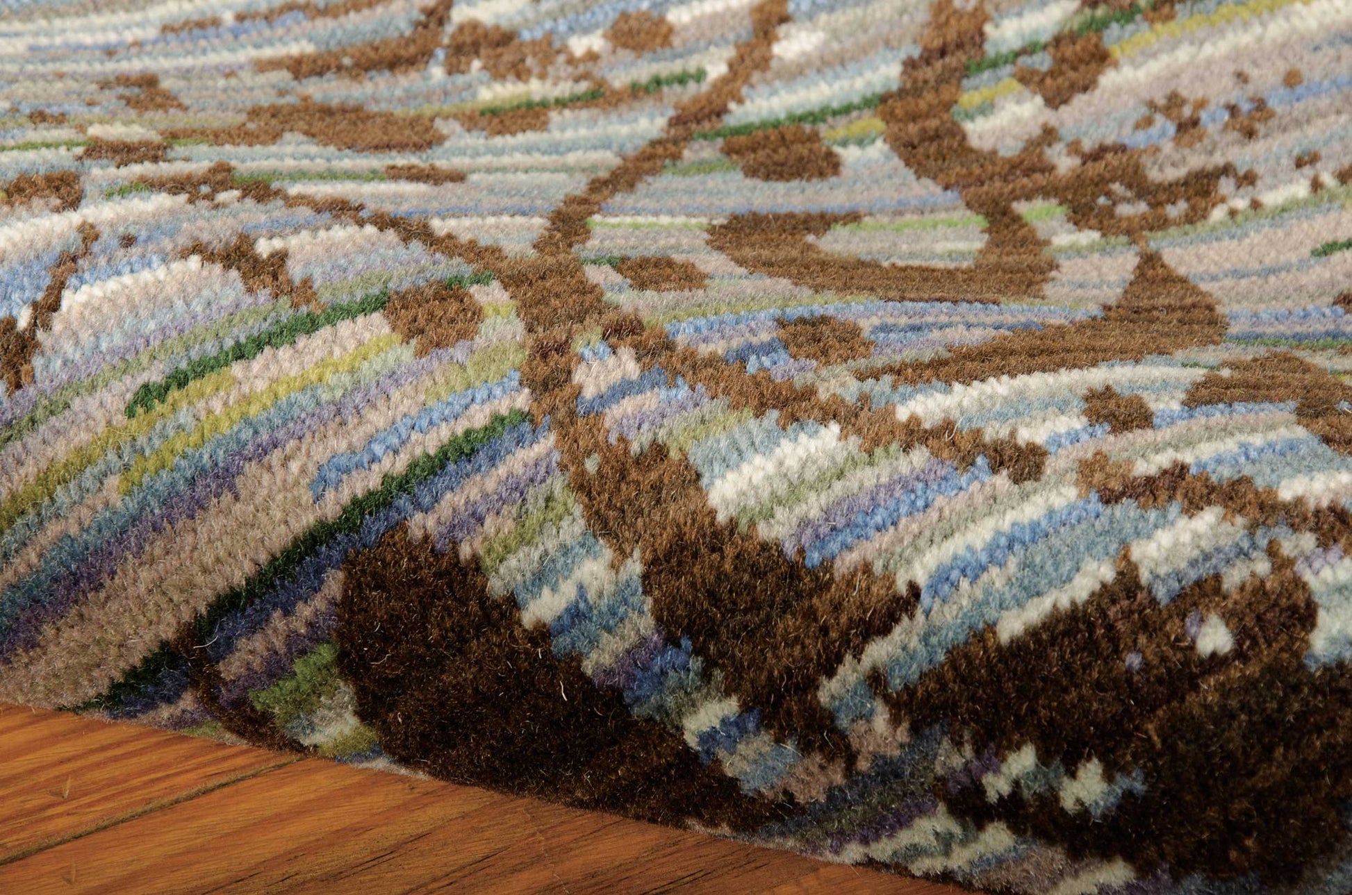 Nourison Home Rhapsody  Blue Moss  Transitional