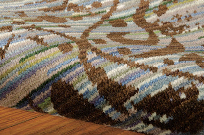 Nourison Home Rhapsody  Blue Moss  Transitional