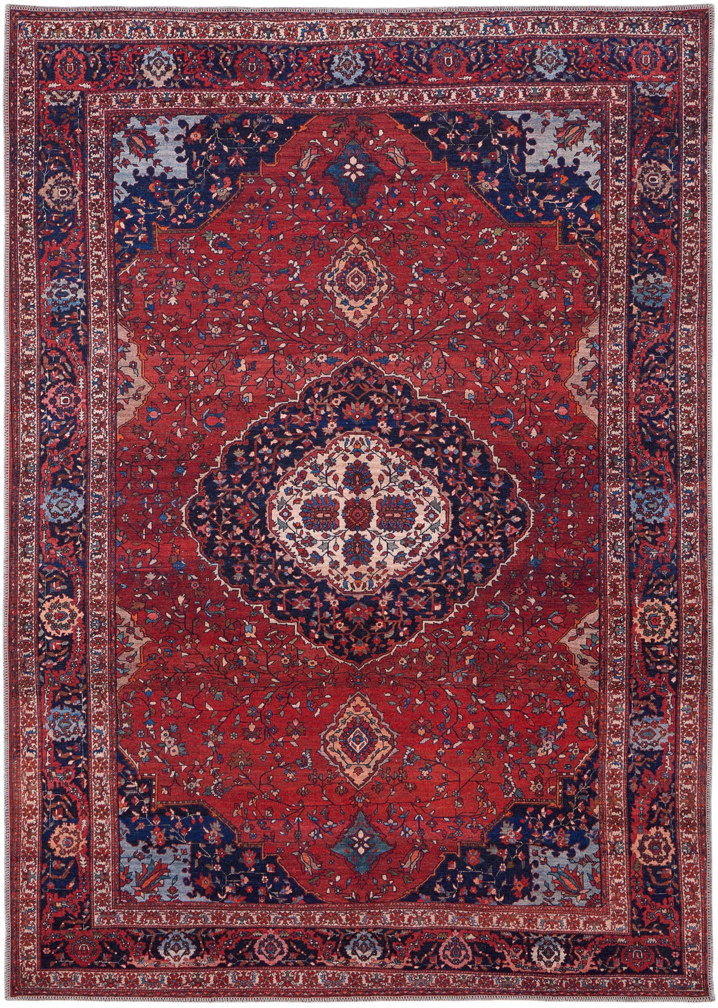 Feizy Rawlins  Red Navy Transitional/Bohemian & Eclectic/Vintage