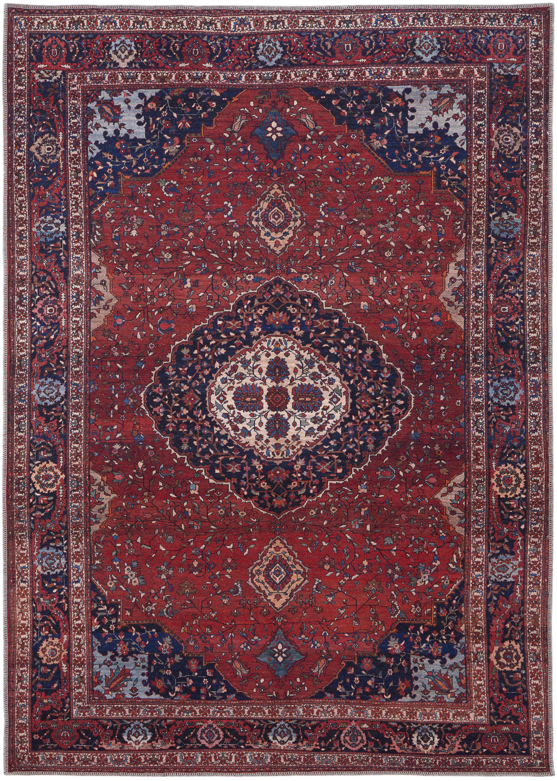 Feizy Rawlins  Red Navy Transitional/Bohemian & Eclectic/Vintage