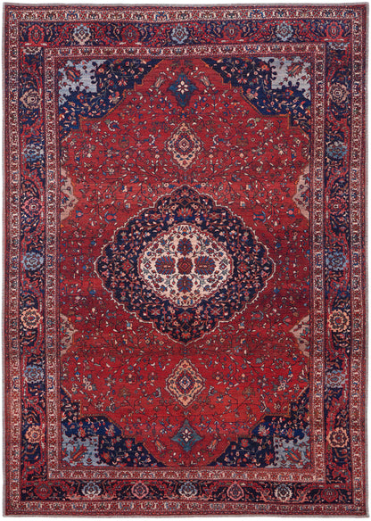 Feizy Rawlins  Red Navy Transitional/Bohemian & Eclectic/Vintage