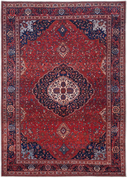 Feizy Rawlins  Red Navy Transitional/Bohemian & Eclectic/Vintage