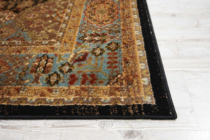 Nourison Home Delano  Black Blue  Traditional