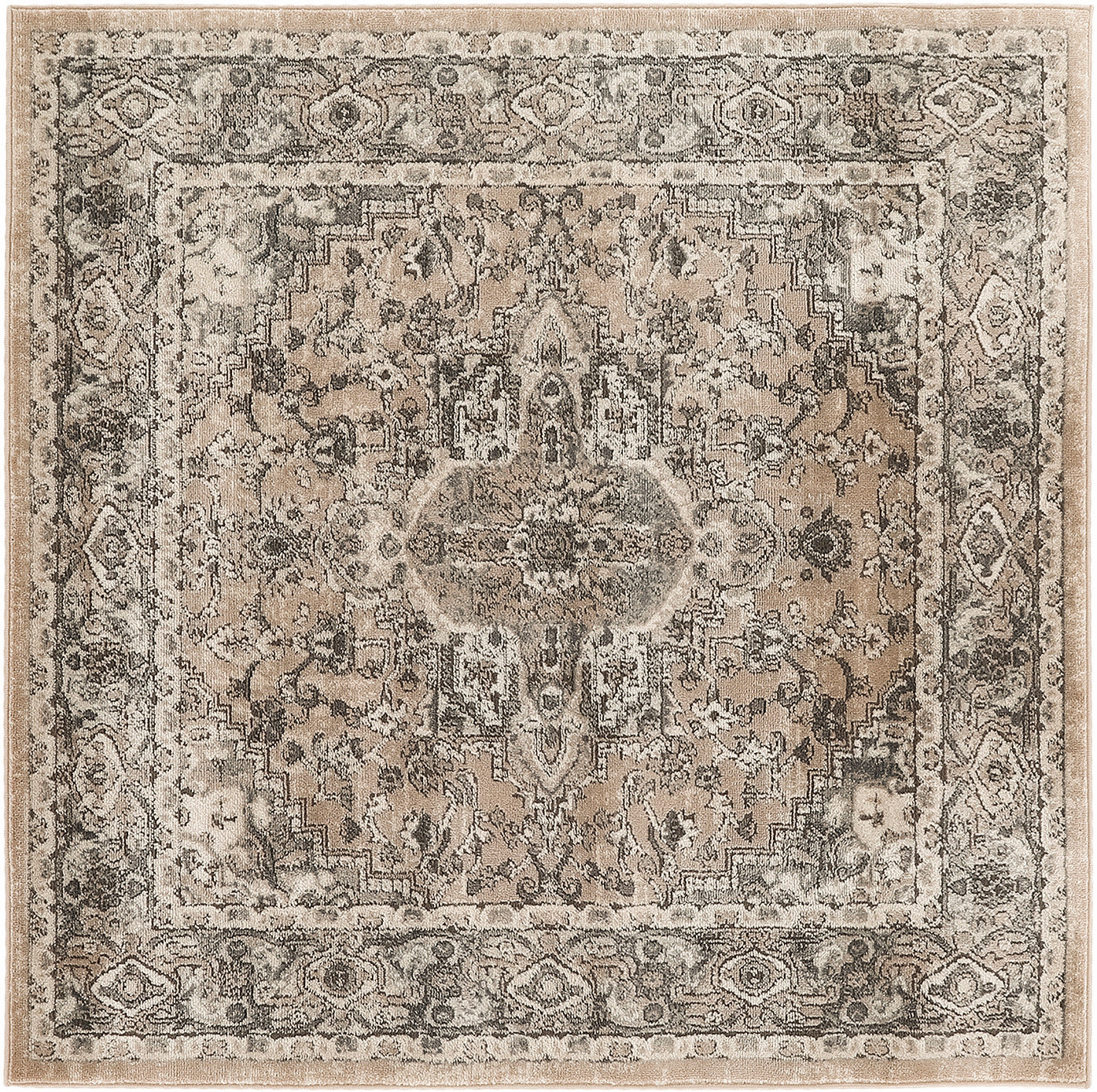 Nourison Home Quarry QUA05 Beige Grey Transitional Power-loomed Rugs