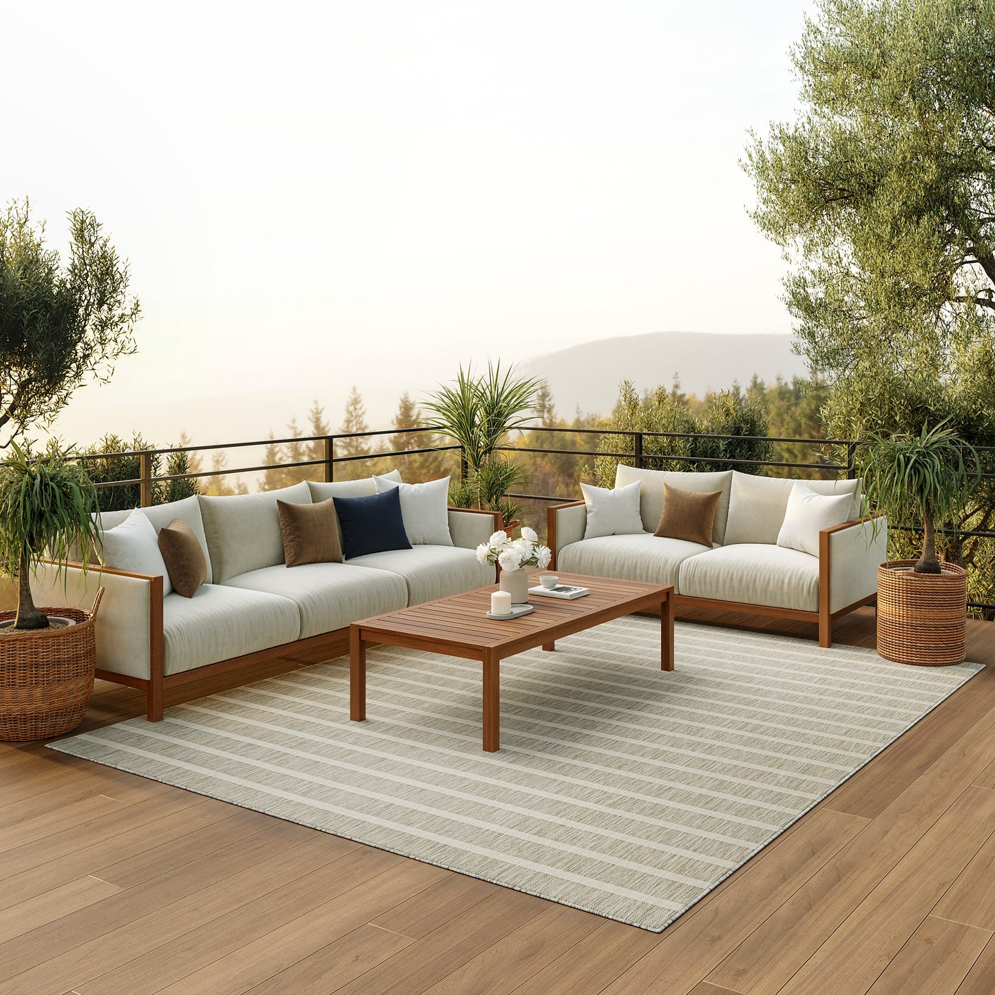 Nourison Home Positano  Grey Ivory  Contemporary