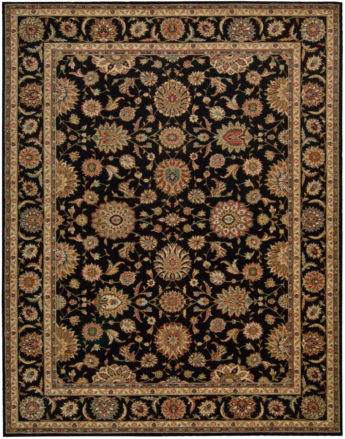 Nourison Home Living Treasures LI05 Black Traditional Loom-woven Rug