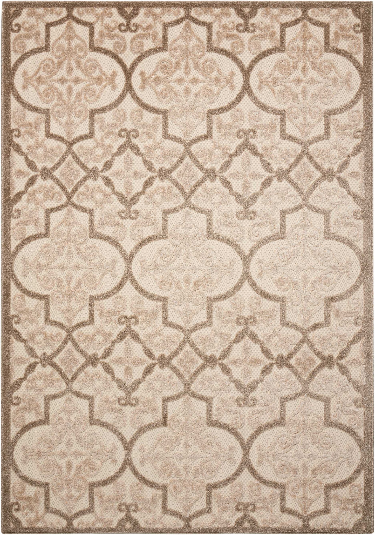 Nourison Home Aloha ALH14 Cream Transitional Power-loomed Rugs
