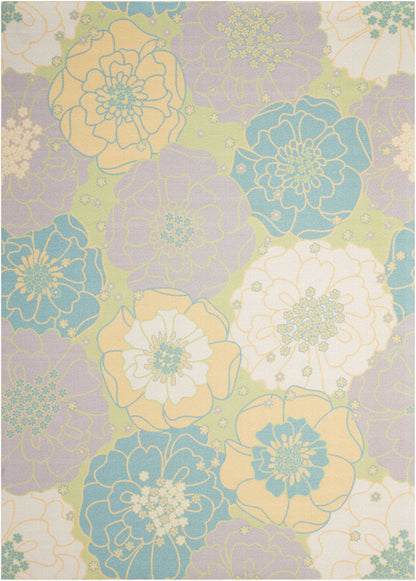 Nourison Home Home & Garden RS021 Green Contemporary Power-loomed Rug