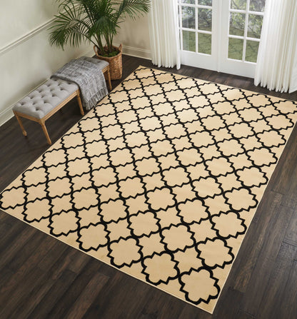 Nourison Home Grafix  Cream Black  Transitional