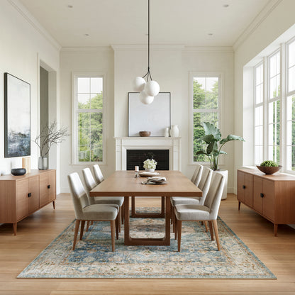 Nourison Home Astra Machine Washable  Silver Blue  Traditional