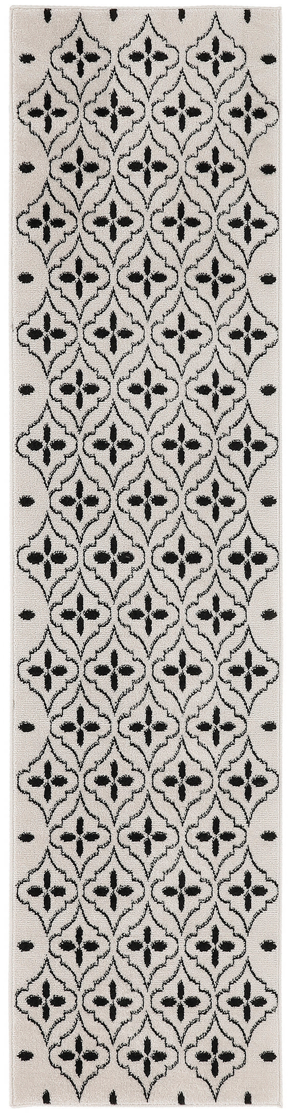 Nourison Home Nourison Essentials NRE04 Ivory Black Contemporary Power-loomed Rug
