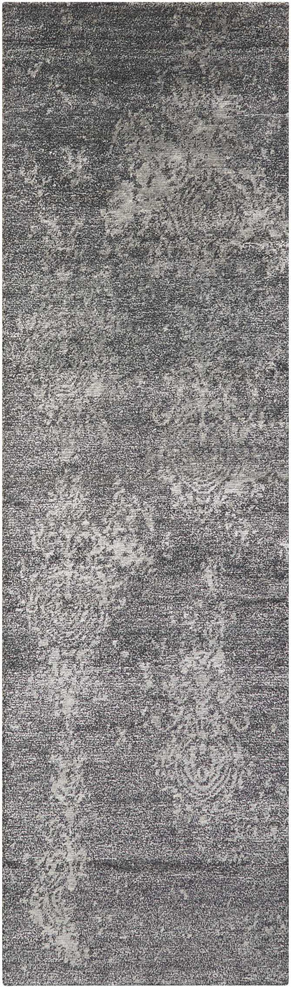 Nourison Home Silk Shadows SHA14 Graphite Transitional Hand Knotted Rug