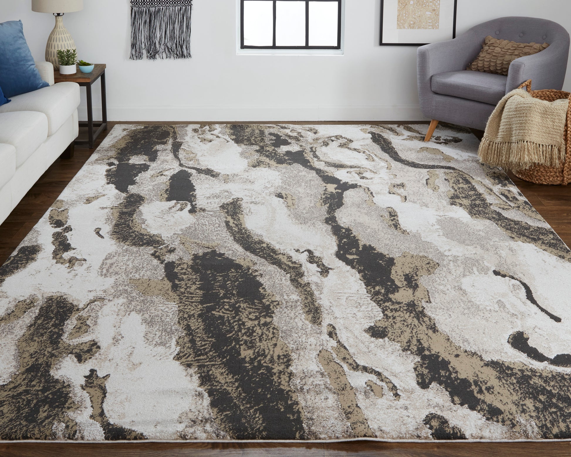 Feizy Rugs Vancouver 39FGF Charcoal Modern/Bohemian & Eclectic  Rug