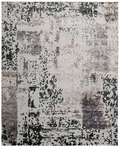 Nourison Home Silk Shadows SHA16 Silver Grey Transitional Knotted Rug