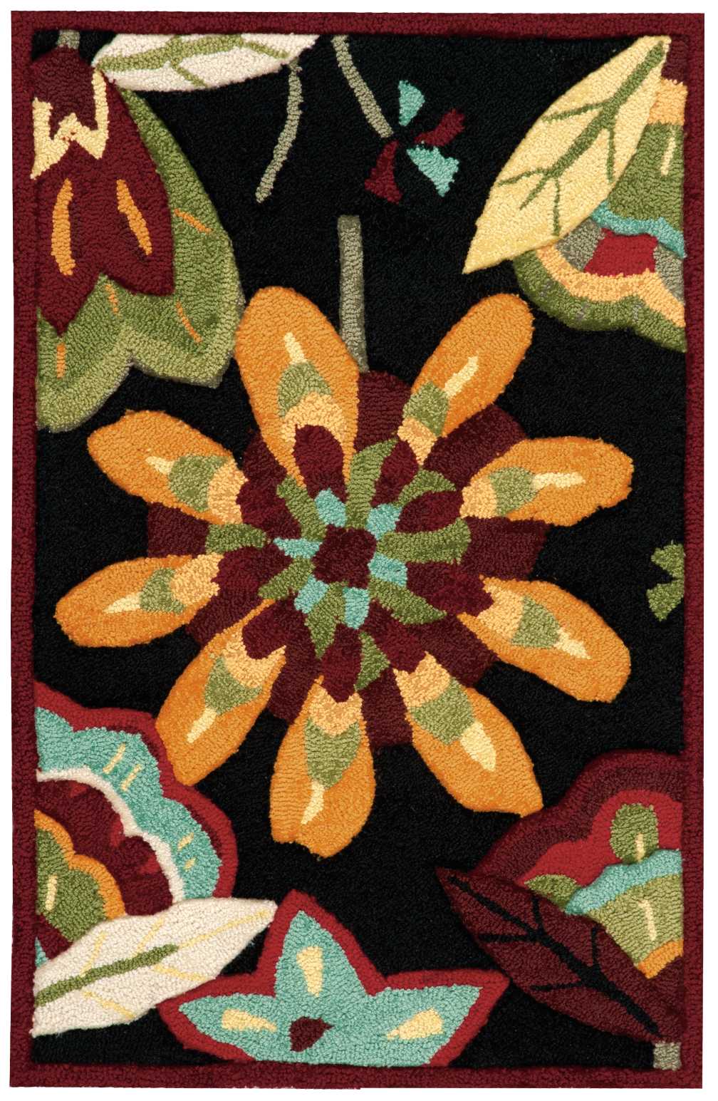 Nourison Home Fantasy FA12 Black Transitional Hooked Rug