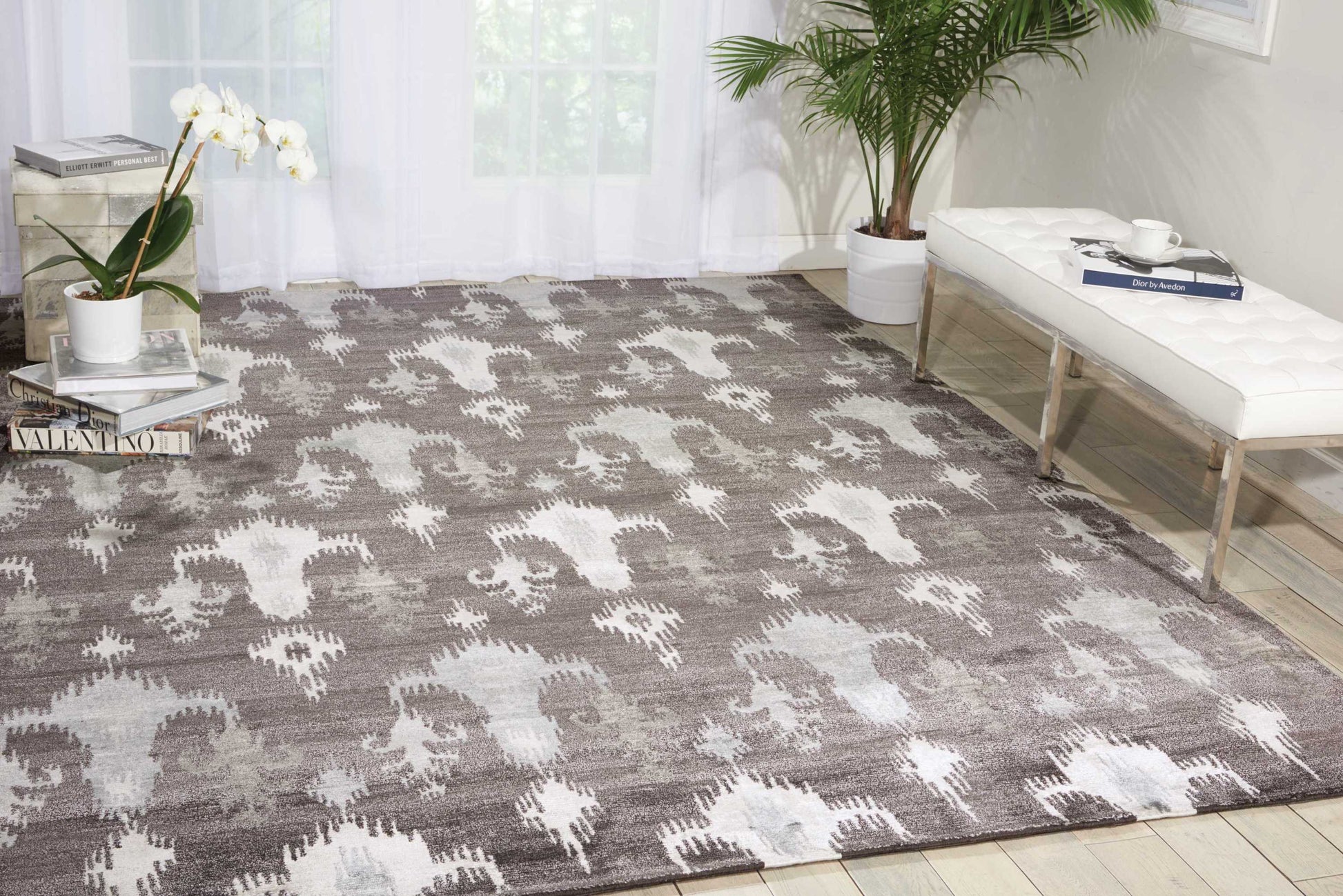 Nourison Home Silk Shadows  Grey  Transitional