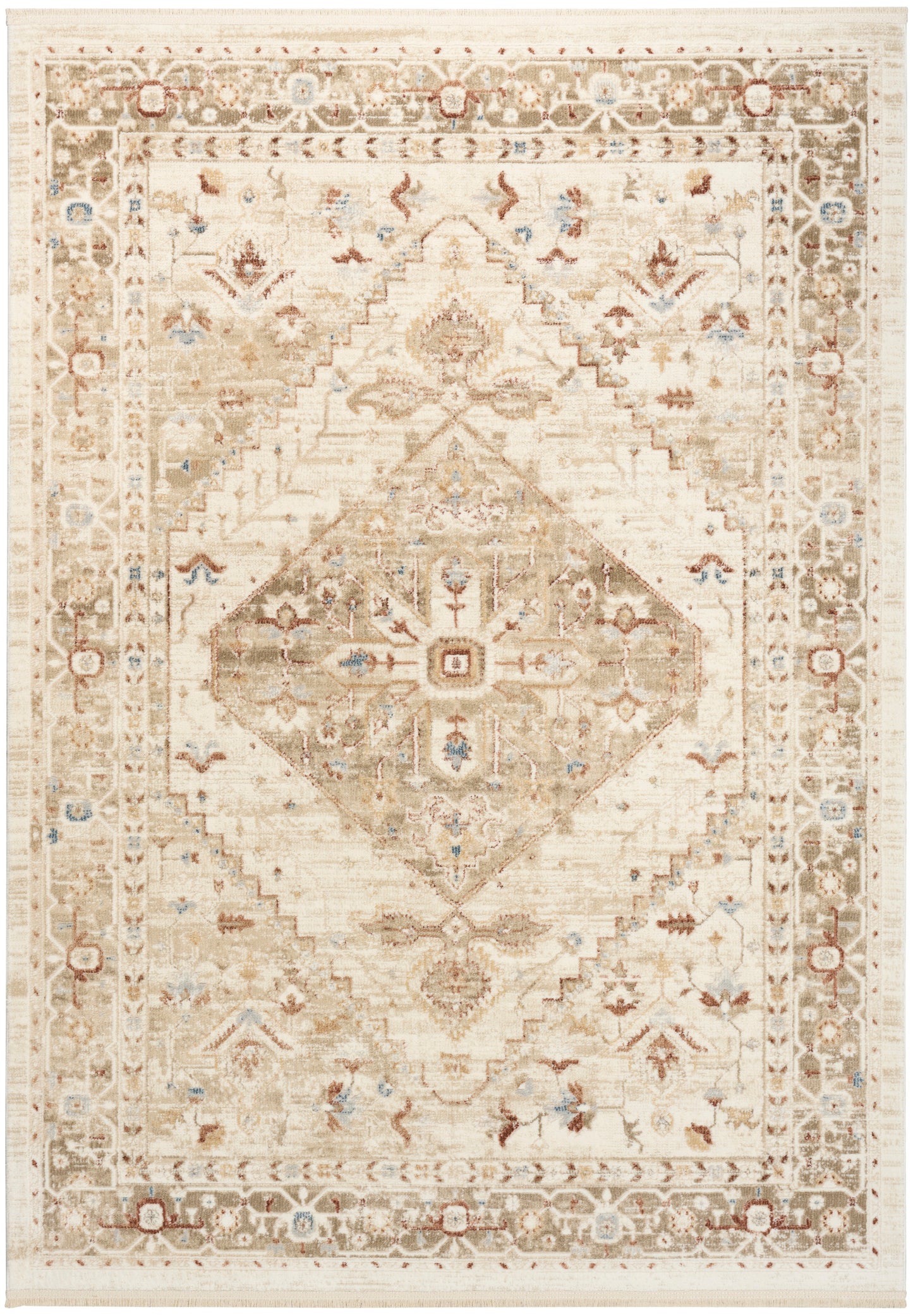 Nourison Home Pardis PRD02 Ivory Taupe Traditional Machine Woven Rug
