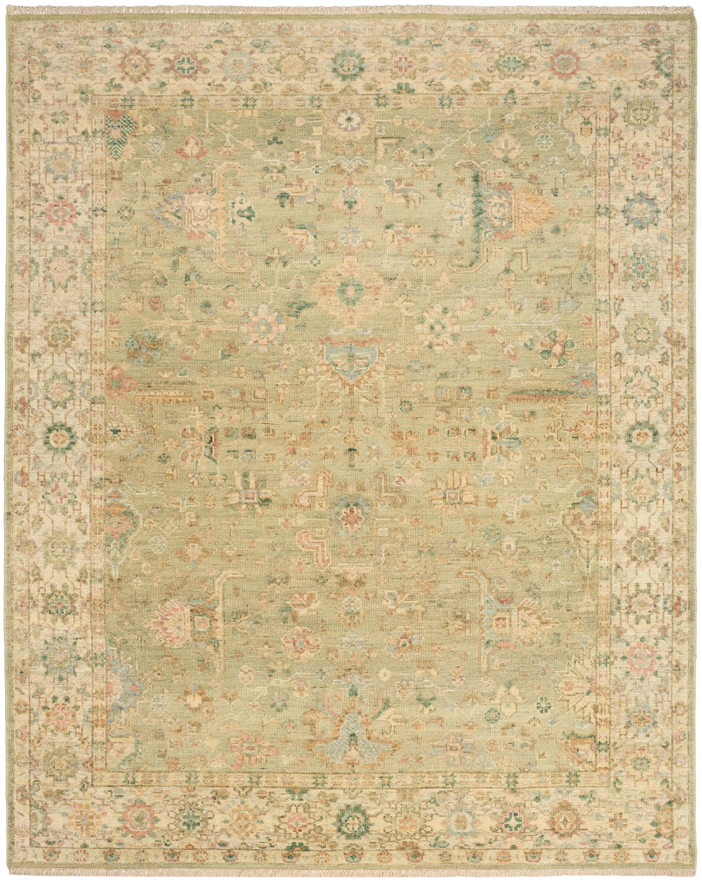 Nourison Home Heritage Vine HTV07 Green Traditional Hand Knotted Rug