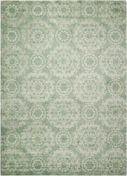 Nourison Home Tranquility TNQ03 Light Green Transitional Power-loomed Rug