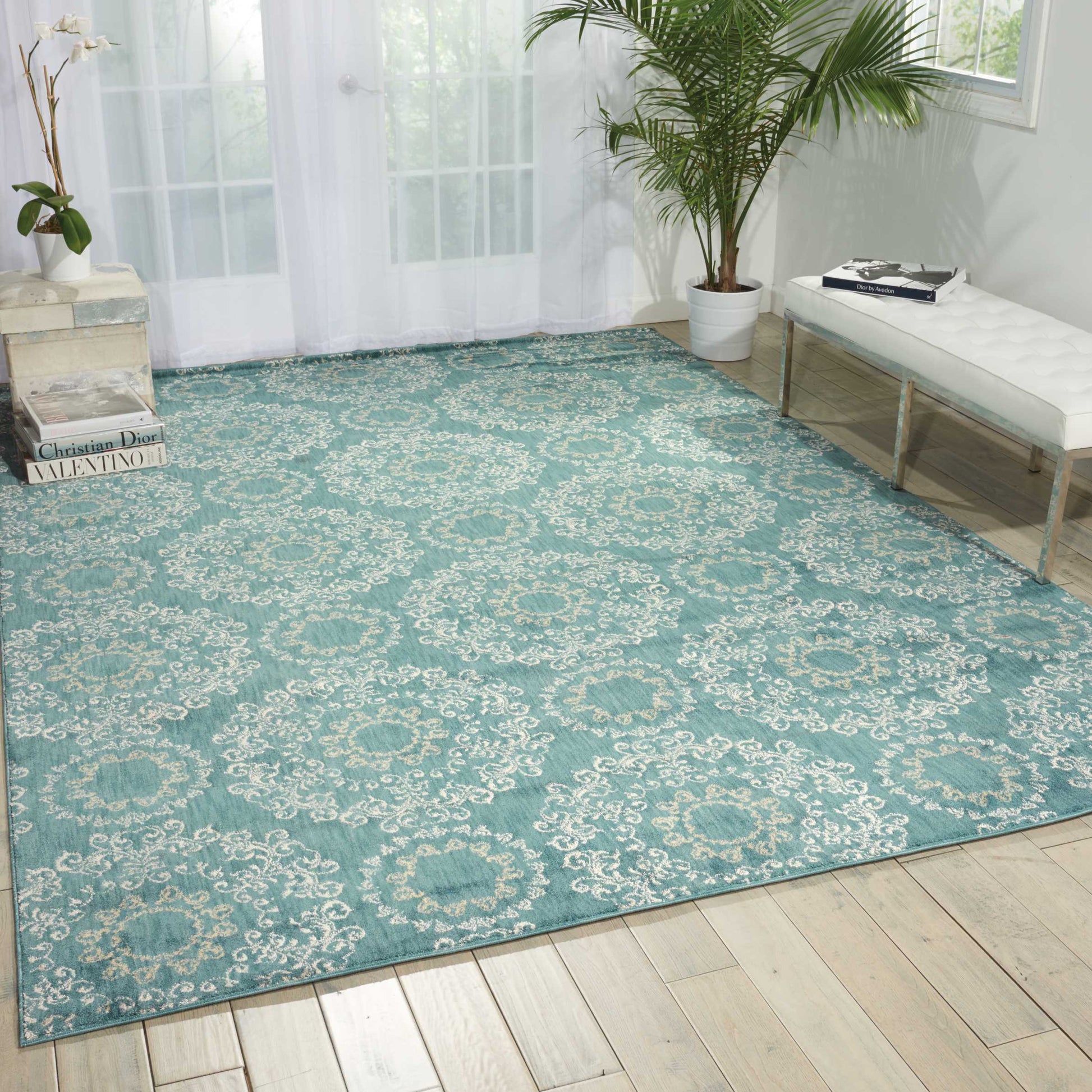 Nourison Home Tranquility  Aqua  Transitional