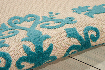 Nourison Home Aloha  Aqua  Contemporary