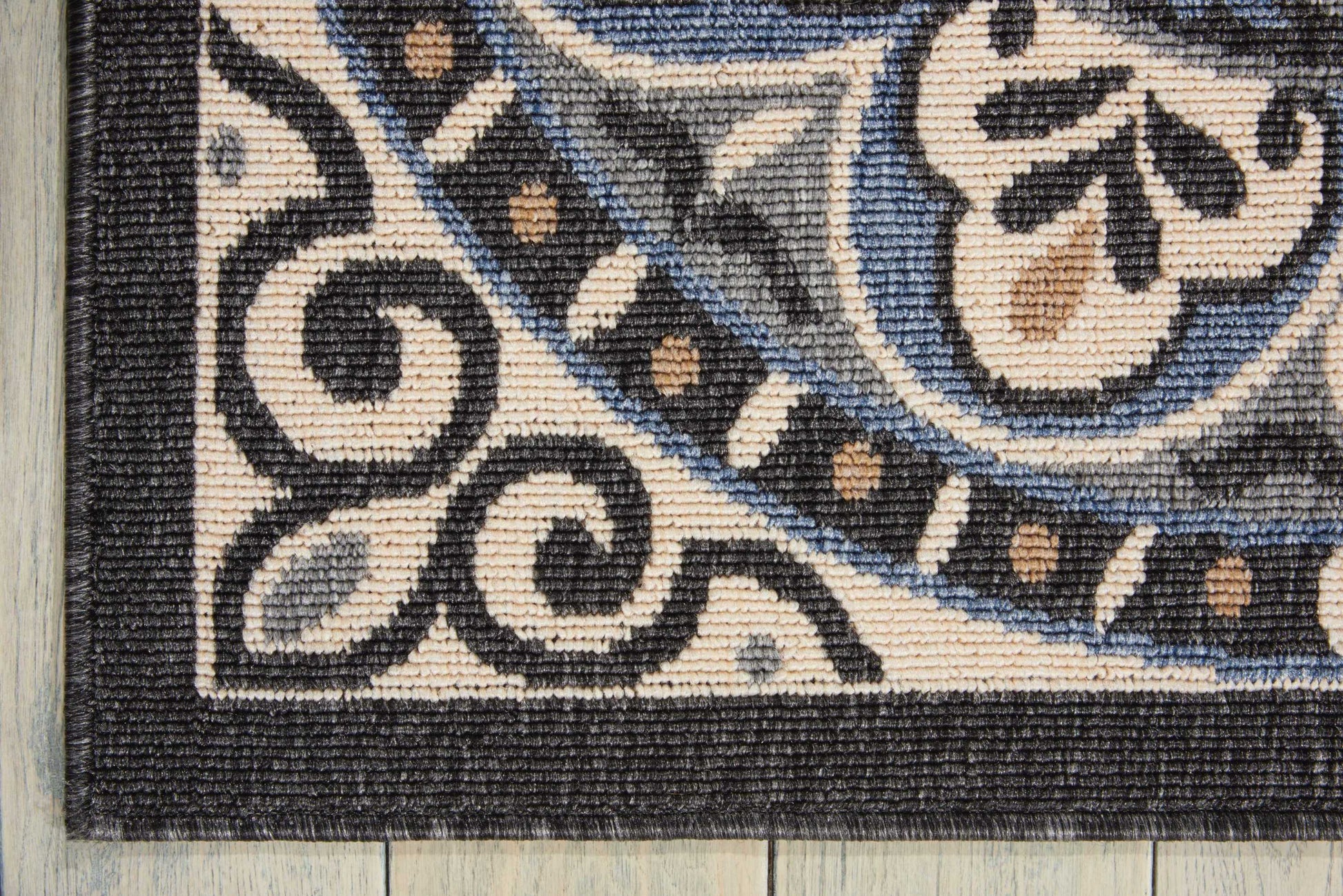 Nourison Home Caribbean  Ivory Charcoal  Transitional