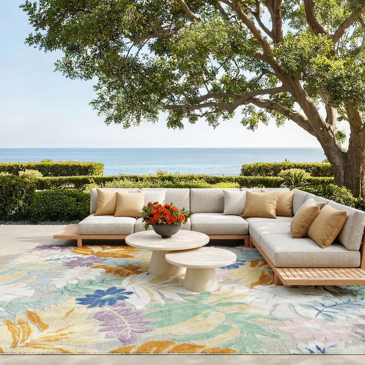 Nourison Home Suncoast  Multicolor  Contemporary